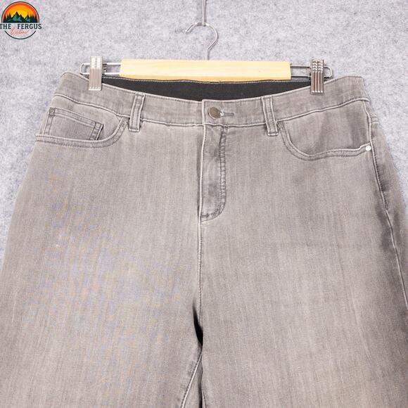 Chico's Straight Leg Jeans Gray Denim Cotton Slimming Women's Size 1 (Sz 8) - Picture 4 of 15